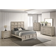 Best Quality Furniture Grey-Beige Wood Bedroom Set with Queen Panel Bed