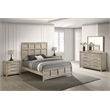 Best Quality Furniture Grey-Beige Wood Bedroom Set with Queen Panel Bed