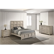 Best Quality Furniture Grey-Beige Wood Bedroom Set with Queen Panel Bed