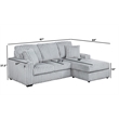 Best Quality Furniture Light Gray Corduroy Fabric Reversible Sectional with USB