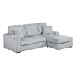 Best Quality Furniture Light Gray Corduroy Fabric Reversible Sectional with USB