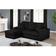 Best Quality Furniture Black Corduroy Fabric Reversible Sectional with USB