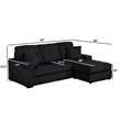 Best Quality Furniture Black Corduroy Fabric Reversible Sectional with USB