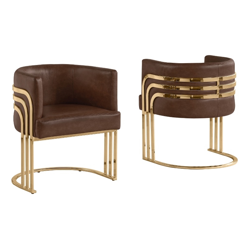 Best Quality Furniture Brown Mocha Faux Leather Leathaire Single Accent Chair