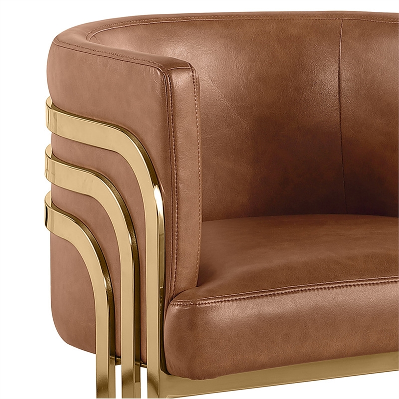 Best Quality Furniture Brown Toffee Faux Leather Leathaire Bar Stools