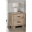 Best Quality Furniture Rustic Light Brown Oak Wood Nightstand with USB Charging