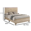 Best Quality Furniture Rustic Light Brown Oak Wood Bedroom Set with LED Lighting