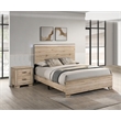 Best Quality Furniture Rustic Light Brown Oak Wood Bedroom Set with LED Lighting