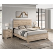 Best Quality Furniture Rustic Light Brown Oak Wood Bedroom Set with LED Lighting