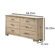 Best Quality Furniture Rustic Light Brown Oak Wood Bedroom Set with LED Lighting