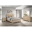 Best Quality Furniture Rustic Light Brown Oak Wood Bedroom Set with LED Lighting
