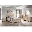 Best Quality Furniture Rustic Light Brown Oak Wood Bedroom Set with LED Lighting