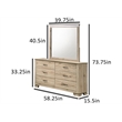Best Quality Furniture Rustic Light Brown Oak Wood Bedroom Set with LED Lighting
