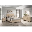 Best Quality Furniture Rustic Light Brown Oak Wood Bedroom Set with LED Lighting