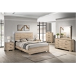 Best Quality Furniture Rustic Light Brown Oak Wood Bedroom Set with LED Lighting