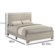 Best Quality Furniture Rustic Gray Beige Wood Panel Bed with LED Headboard
