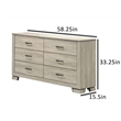 Best Quality Furniture Rustic Gray Beige Oak Wood Double Dresser