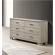 Best Quality Furniture Rustic Gray Beige Oak Wood Double Dresser