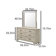 Best Quality Furniture Rustic Gray Beige Oak Wood Double Dresser with LED Mirror