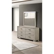 Best Quality Furniture Rustic Gray Beige Oak Wood Double Dresser with LED Mirror