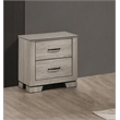 Best Quality Furniture Rustic Gray Beige Oak Wood Nightstand with USB Charging