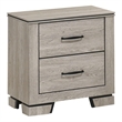 Best Quality Furniture Rustic Gray Beige Oak Wood Nightstand with USB Charging