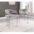 Best Quality Furniture Boucle Fabric Counter Stools with Silver Chrome Iron Base