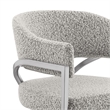 Best Quality Furniture Boucle Fabric Counter Stools with Silver Chrome Iron Base