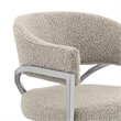 Best Quality Furniture Boucle Fabric Counter Stools with Silver Iron Chrome Base