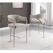 Best Quality Furniture Boucle Fabric Counter Stools with Silver Iron Chrome Base