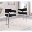 Best Quality Furniture Boucle Fabric Counter Stools with Silver Iron Chrome Base