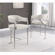 Best Quality Furniture Boucle Fabric Counter Stools with Silver Iron Chrome Base