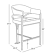 Best Quality Furniture Boucle Fabric Counter Stools with Silver Iron Chrome Base