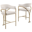 Best Quality Furniture Boucle Fabric Counter Stools with Gold Iron Chrome Base