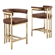 Best Quality Furniture Leathaire Counter Stools with Gold Iron Chrome Base