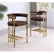 Best Quality Furniture Leathaire Counter Stools with Gold Iron Chrome Base