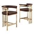 Best Quality Furniture Leathaire Counter Stools with Gold Iron Chrome Base