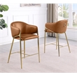 Best Quality Furniture Leathaire Counter Stools with Gold Iron Chrome Base