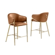 Best Quality Furniture Leathaire Counter Stools with Gold Iron Chrome Base
