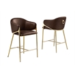 Best Quality Furniture Leathaire Counter Stools with Gold Iron Chrome Base