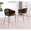 Best Quality Furniture Leathaire Counter Stools with Gold Iron Chrome Base