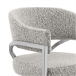 Best Quality Furniture Boucle Fabric Bar Stool with Silver Iron Chrome Base