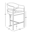 Best Quality Furniture Boucle Fabric Bar Stool with Silver Iron Chrome Base
