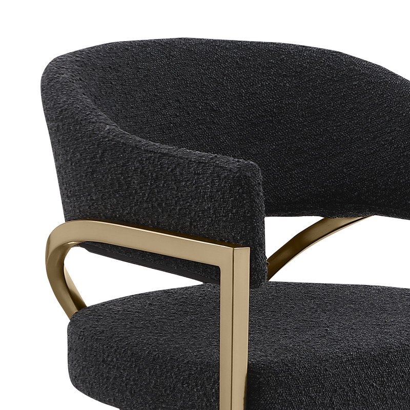 Best Quality Furniture Boucle Fabric Bar Stool with Gold Iron Chrome Base