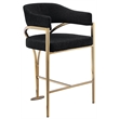 Best Quality Furniture Boucle Fabric Bar Stool with Gold Iron Chrome Base