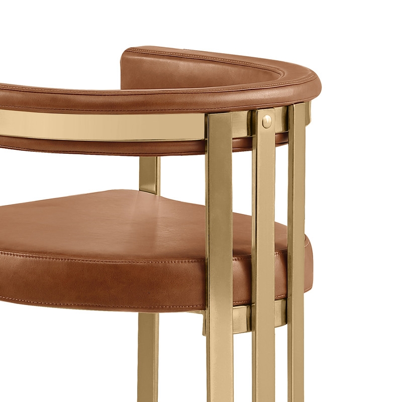 Best Quality Furniture Leathaire Bar Stool with Gold Iron Chrome Base