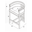 Best Quality Furniture Leathaire Bar Stool with Gold Iron Chrome Base