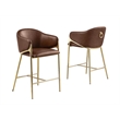 Best Quality Furniture Leathaire Bar Stool with Gold Iron Chrome Base