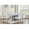 Best Quality Furniture Rustic Modern Gray Wood 7pc Dining Set with Pedestal Base