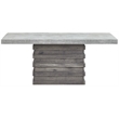 Best Quality Furniture Rustic Modern Gray Wood Dining Table with Pedestal Base